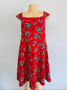 torrid Red Floral Square-Neck Dress for Kids